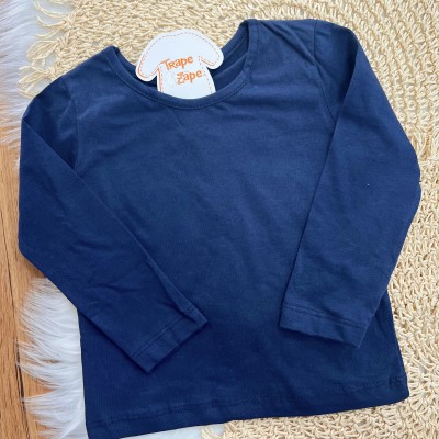 Conj. Blusa Manga Longa e Salopete Pied de Poule em Tweed - Marinho